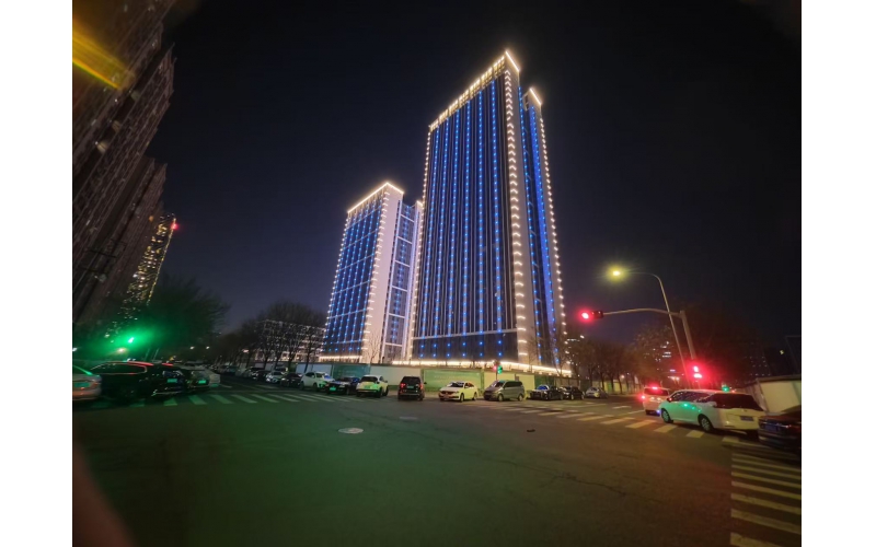 山东铁信建设集团之腊山河西路4#地块楼体夜景亮化工程